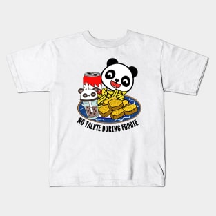 Funny Hungry Panda Bear Cute Foodie Kids T-Shirt